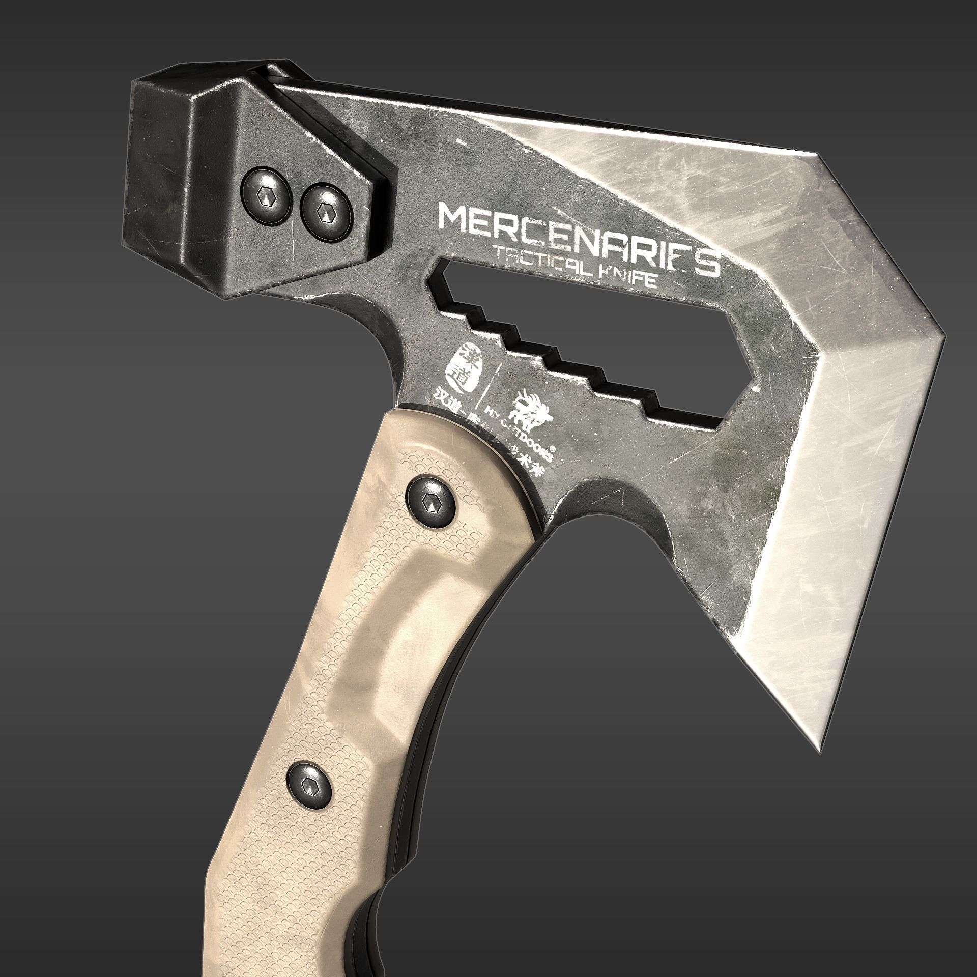 Mercenaries Tactical Axe Low-poly 3D model_5