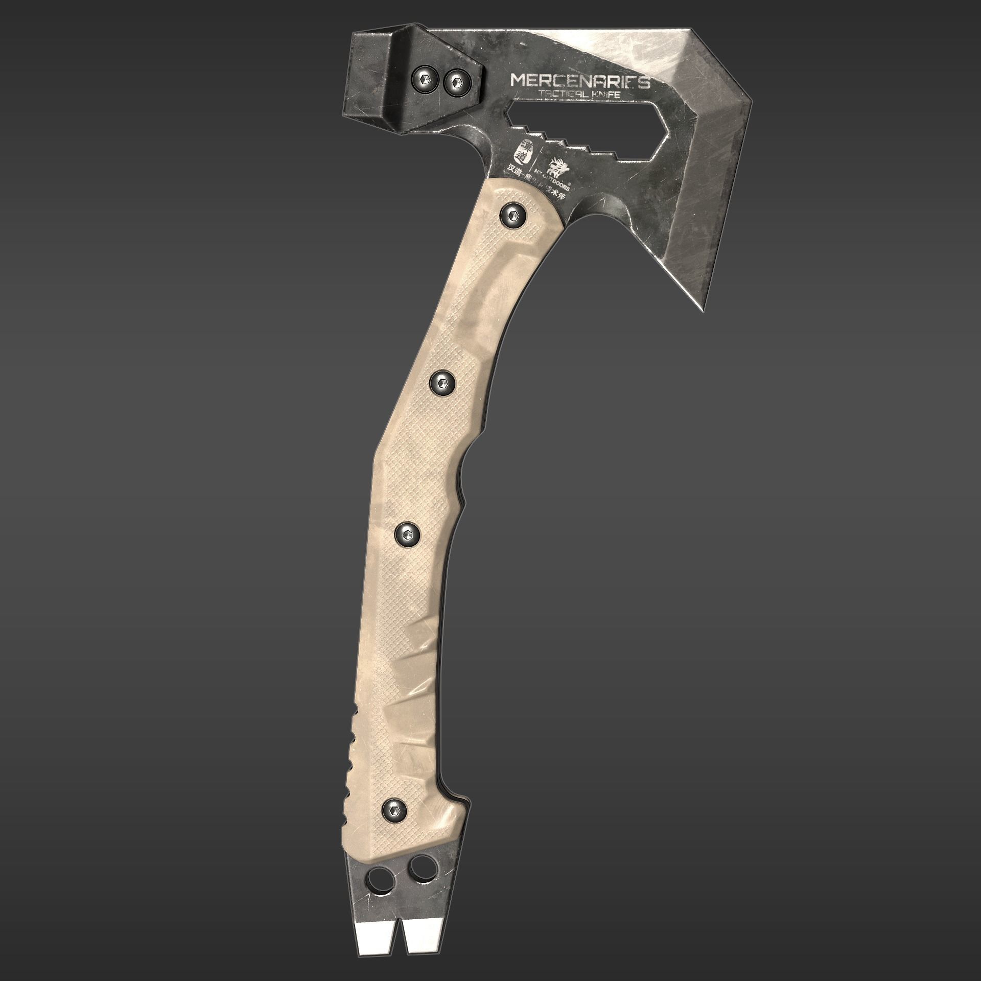 Mercenaries Tactical Axe Low-poly 3D model_2