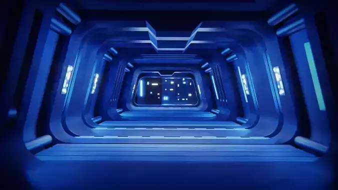 Sci-Fi Passage - Made with Blender 3D model