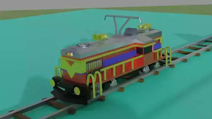 3D TRAIN WITH  BOTH SIDE ENGINE   3D model