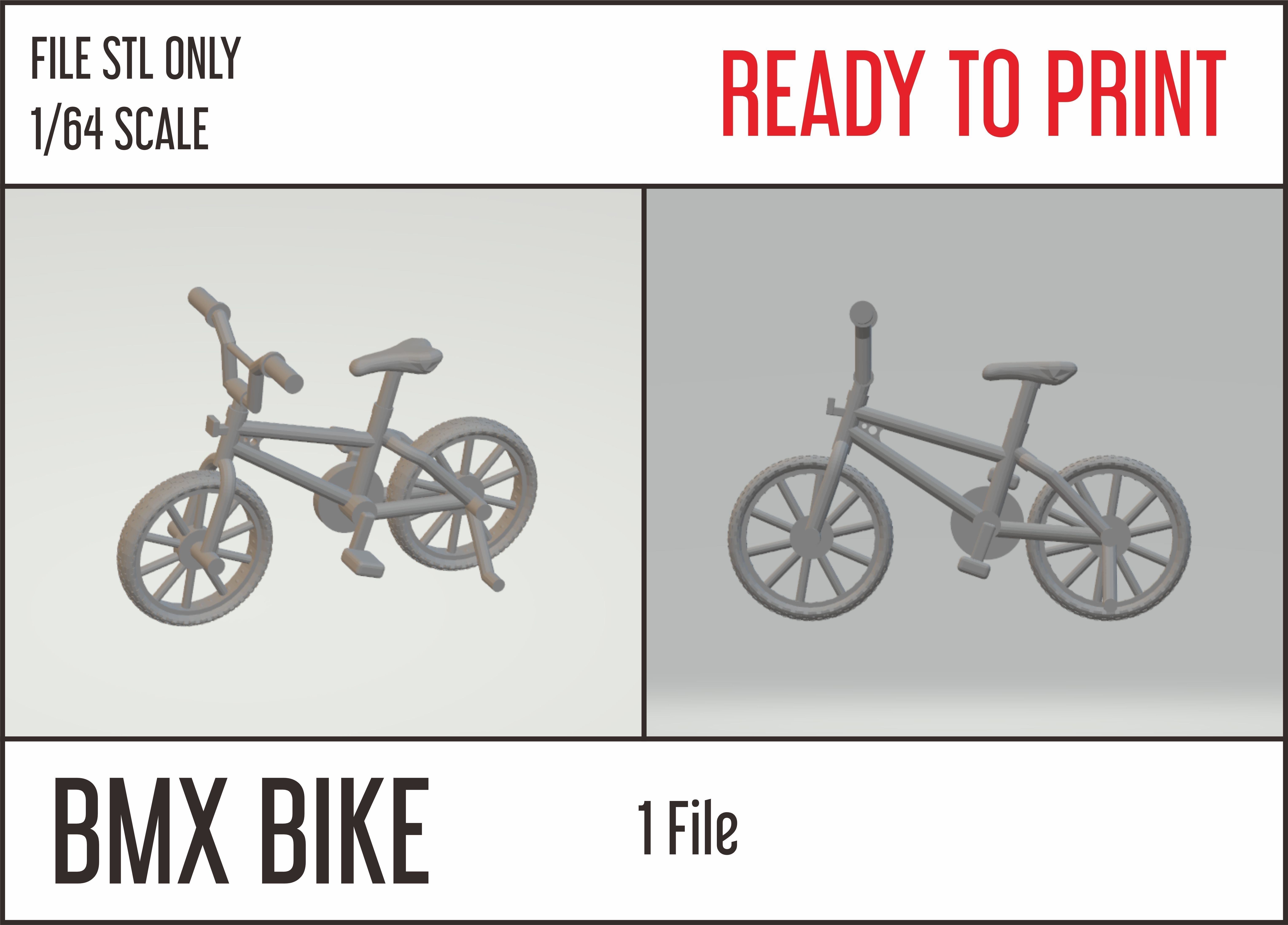 BMX Bike 64 Scale 3D Print Ready 3D print model_2
