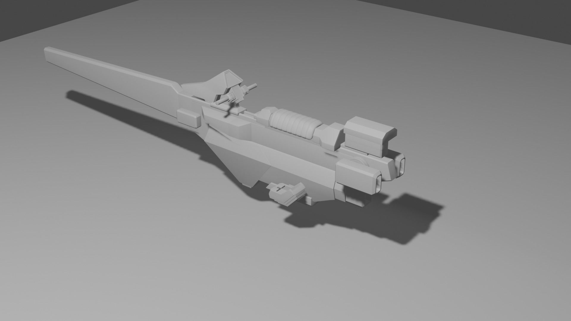 Hoverbike gun Free 3D model_1