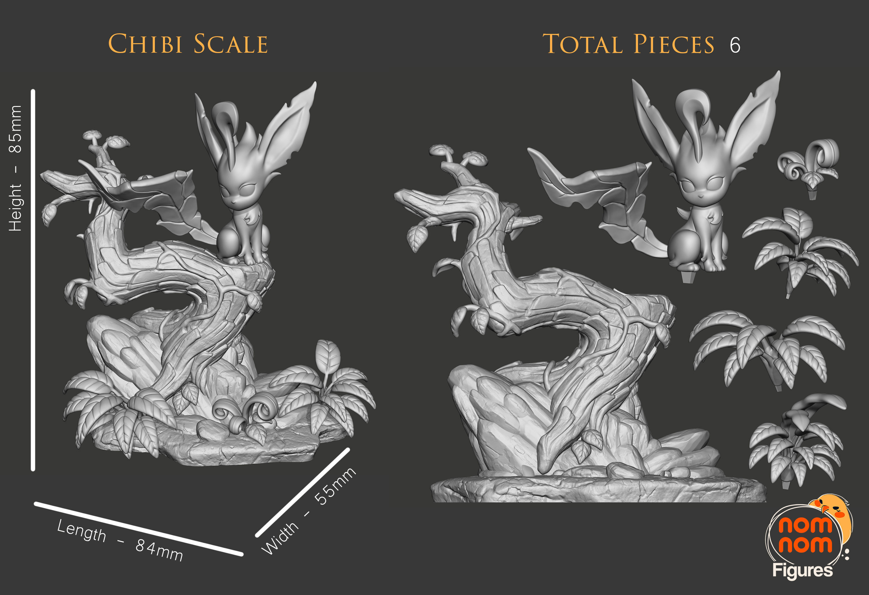 Leafeon - Eevee evolution - Pokemon 3D print model_6