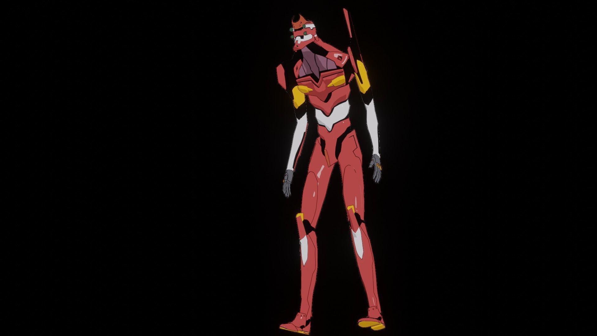 Rigged EVA 02 Unit Neon Genesis Evangelion Low-poly Low-poly 3D model_44