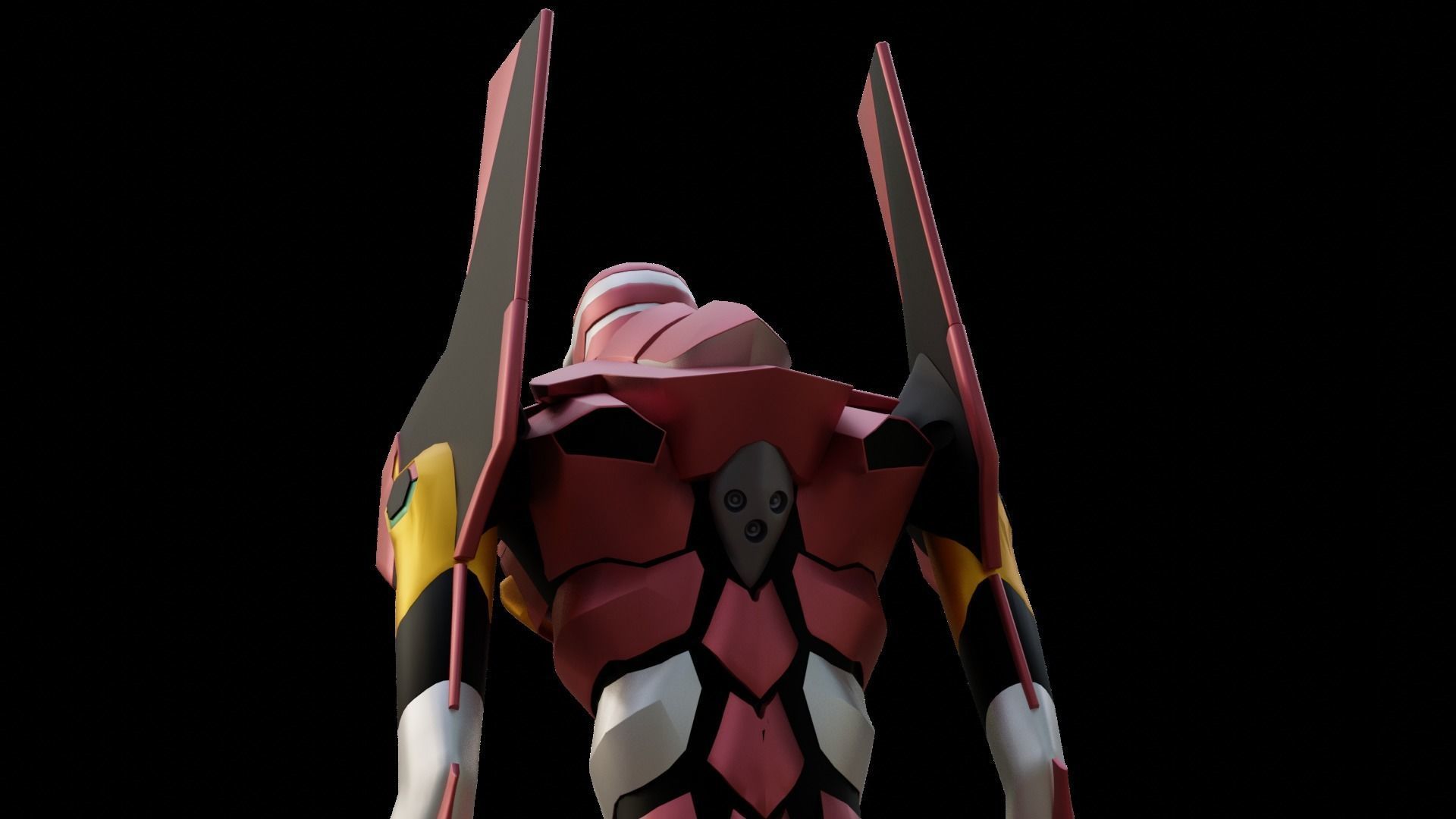 Rigged EVA 02 Unit Neon Genesis Evangelion Low-poly Low-poly 3D model_26