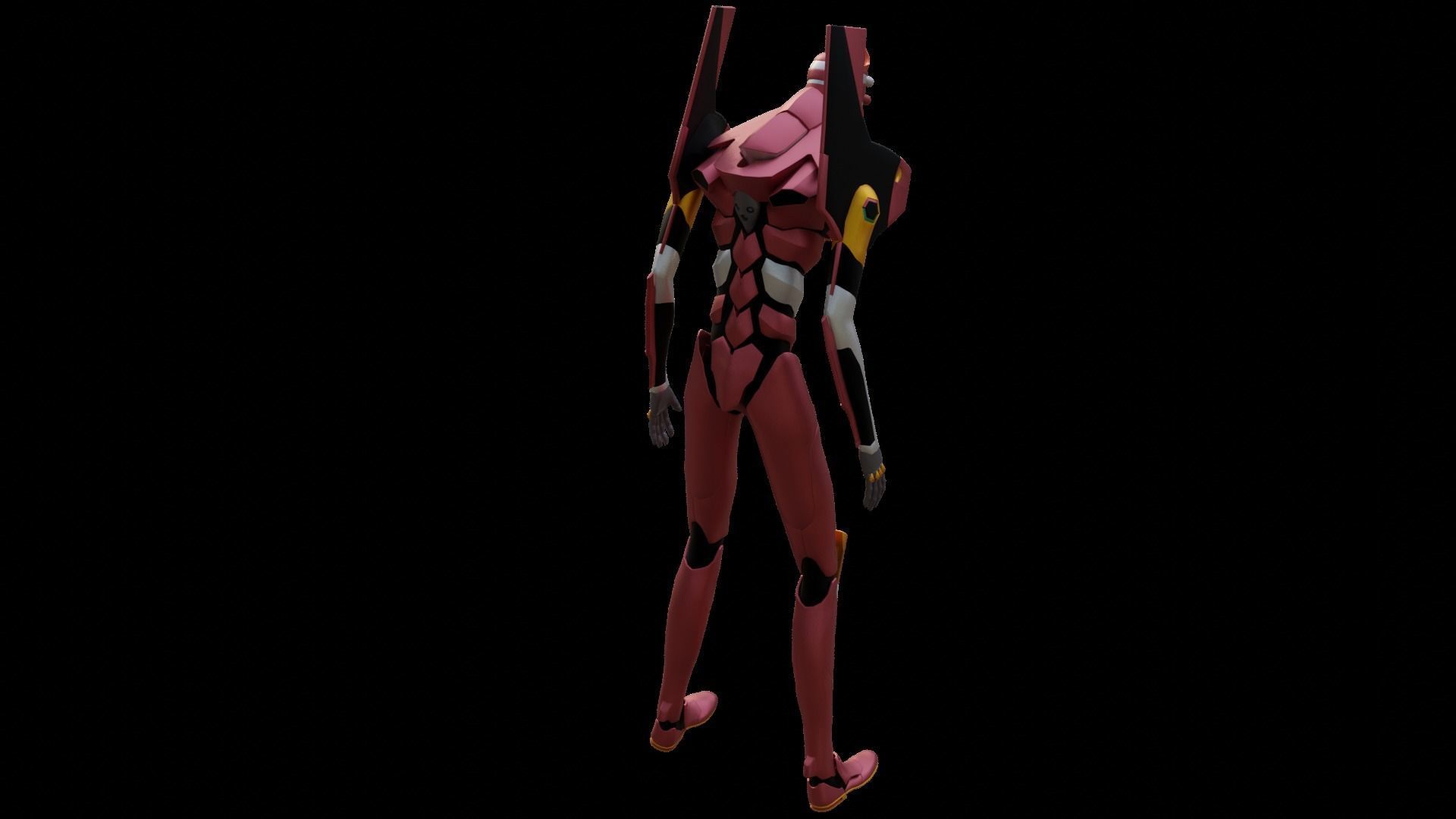 Rigged EVA 02 Unit Neon Genesis Evangelion Low-poly Low-poly 3D model_22