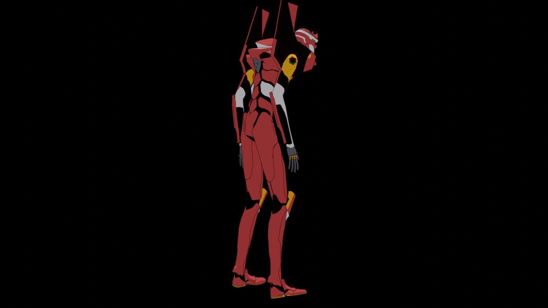 Rigged EVA 02 Unit Neon Genesis Evangelion Low-poly Low-poly 3D model_21