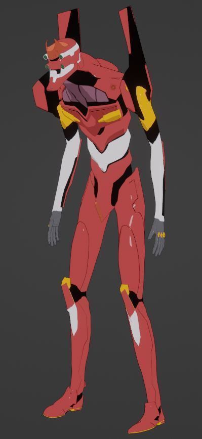 Rigged EVA 02 Unit Neon Genesis Evangelion Low-poly Low-poly 3D model_31