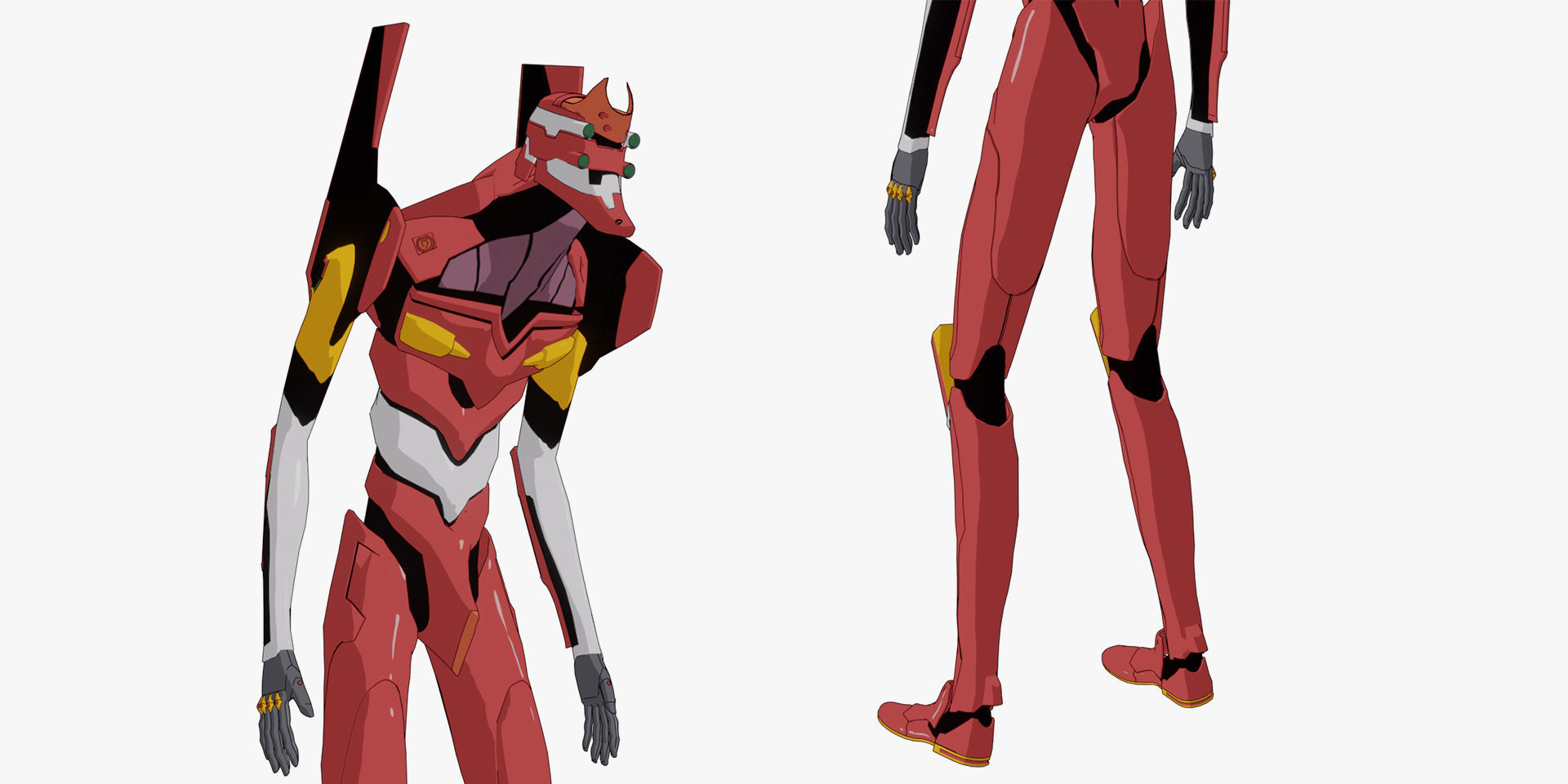 Rigged EVA 02 Unit Neon Genesis Evangelion Low-poly Low-poly 3D model_8