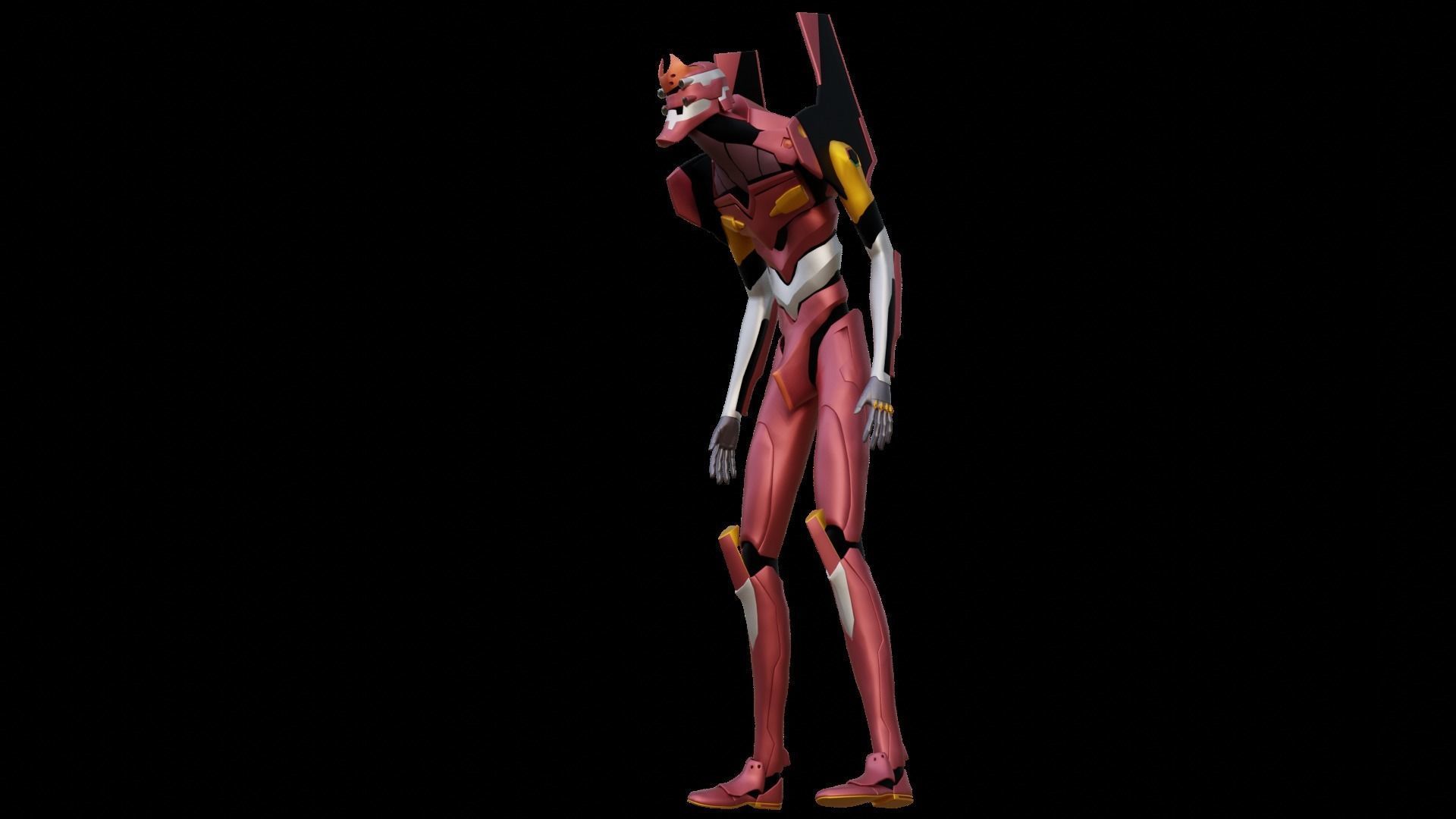 Rigged EVA 02 Unit Neon Genesis Evangelion Low-poly Low-poly 3D model_45
