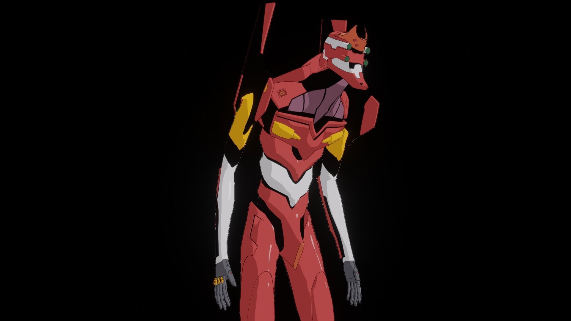 Rigged EVA 02 Unit Neon Genesis Evangelion Low-poly Low-poly 3D model_42