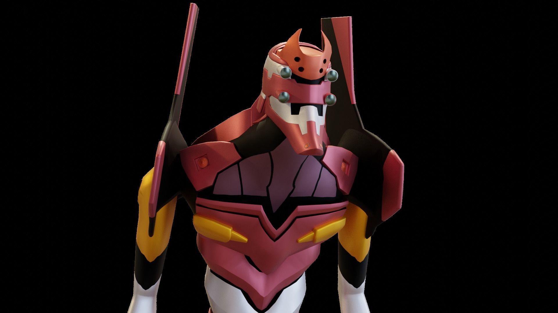 Rigged EVA 02 Unit Neon Genesis Evangelion Low-poly Low-poly 3D model_41