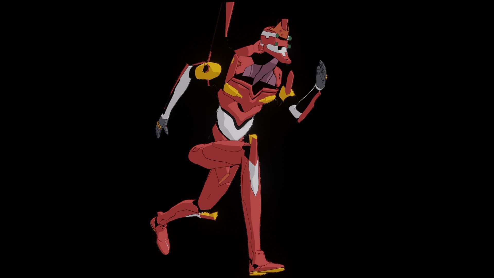 Rigged EVA 02 Unit Neon Genesis Evangelion Low-poly Low-poly 3D model_37