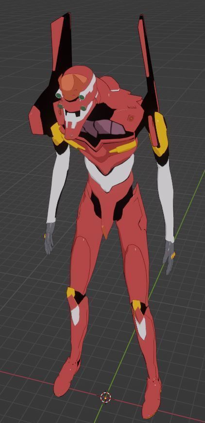 Rigged EVA 02 Unit Neon Genesis Evangelion Low-poly Low-poly 3D model_32