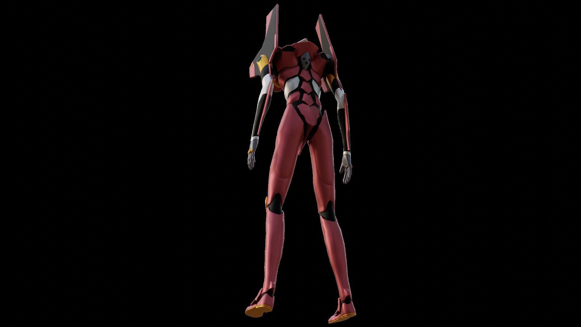 Rigged EVA 02 Unit Neon Genesis Evangelion Low-poly Low-poly 3D model_20