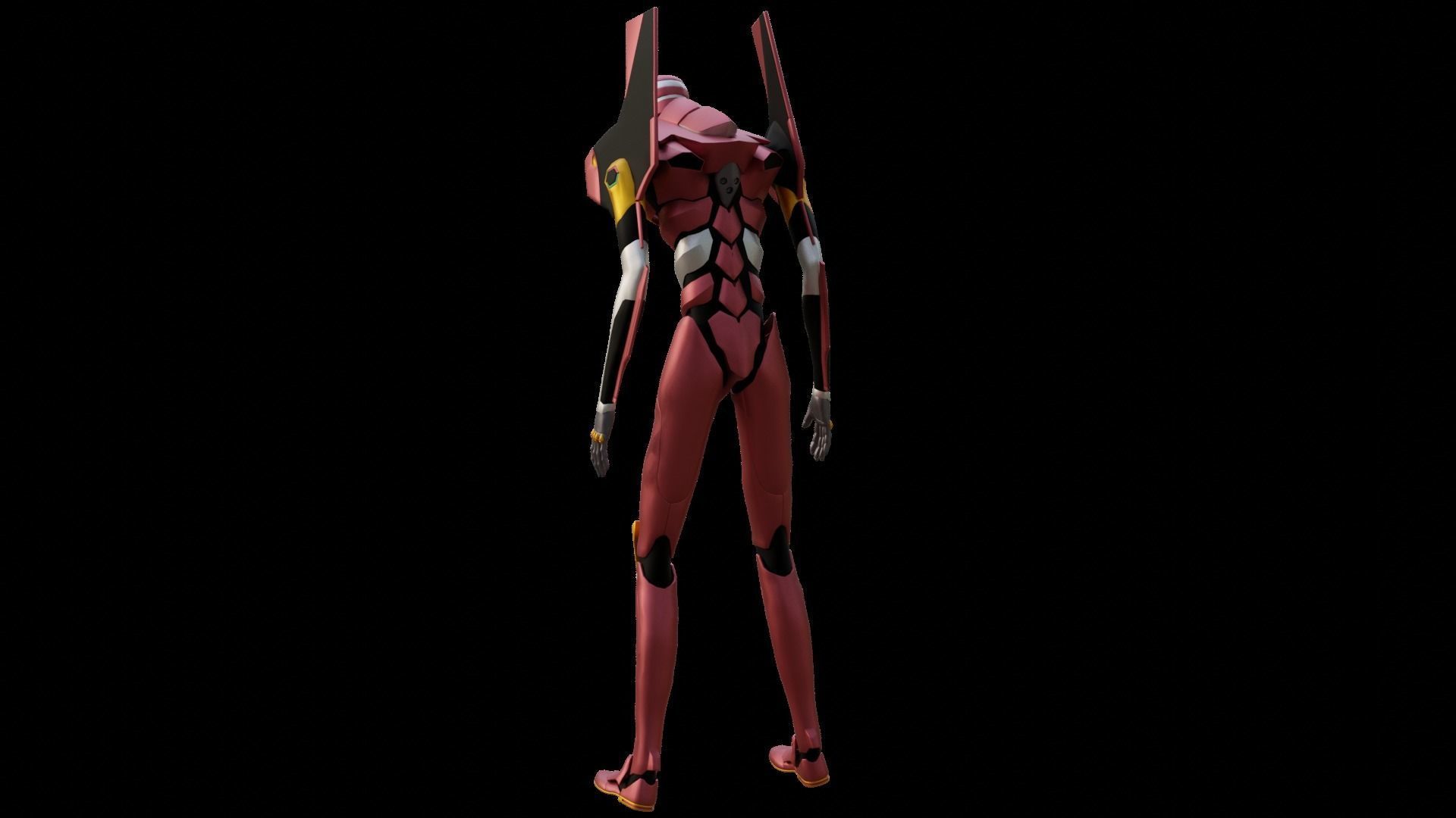Rigged EVA 02 Unit Neon Genesis Evangelion Low-poly Low-poly 3D model_18