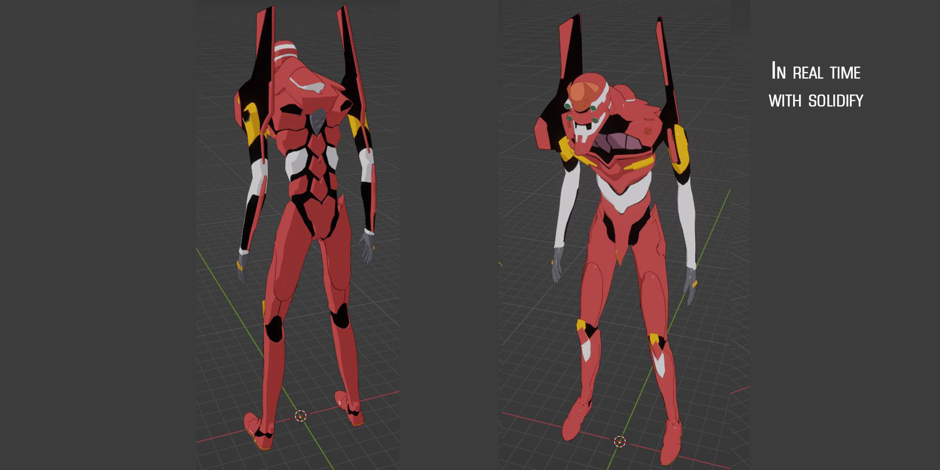 Rigged EVA 02 Unit Neon Genesis Evangelion Low-poly Low-poly 3D model_11