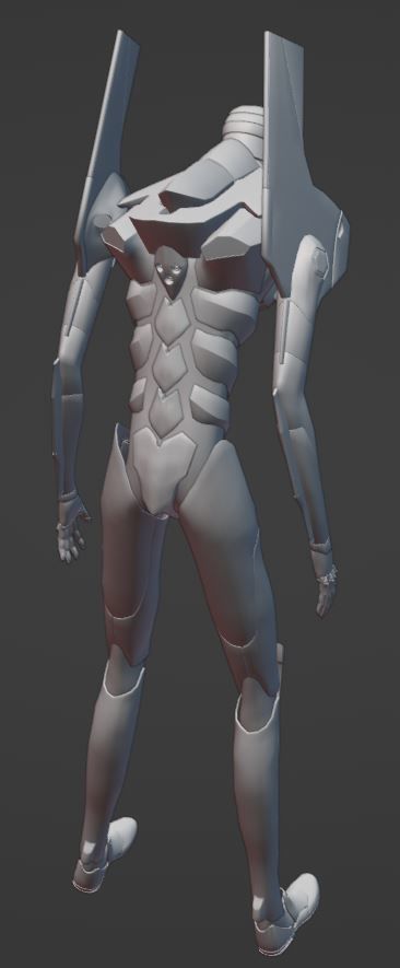 Rigged EVA 02 Unit Neon Genesis Evangelion Low-poly Low-poly 3D model_29
