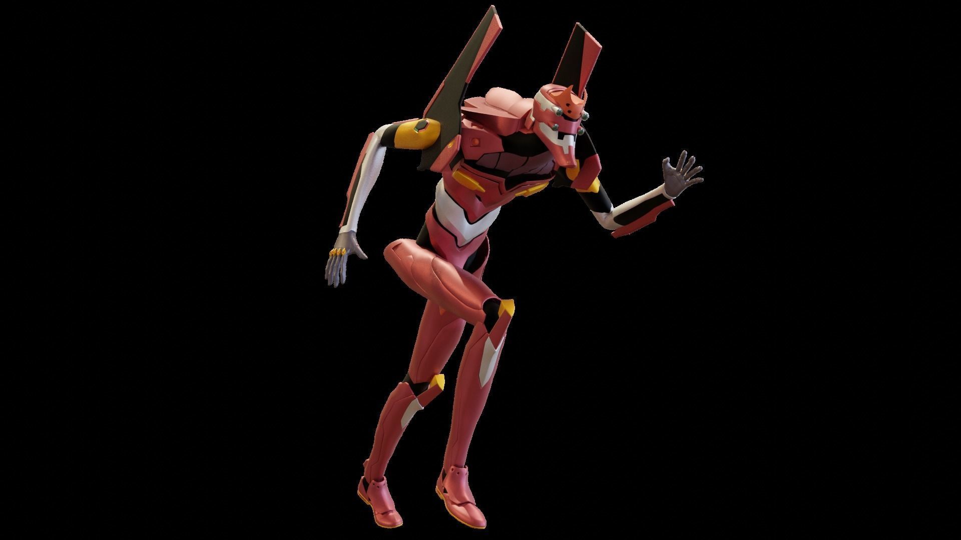 Rigged EVA 02 Unit Neon Genesis Evangelion Low-poly Low-poly 3D model_43