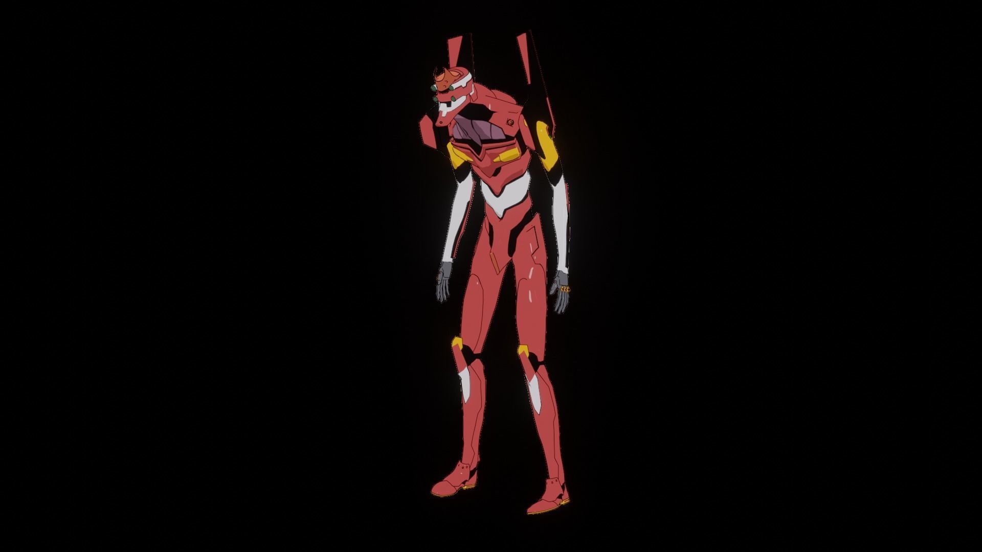 Rigged EVA 02 Unit Neon Genesis Evangelion Low-poly Low-poly 3D model_38