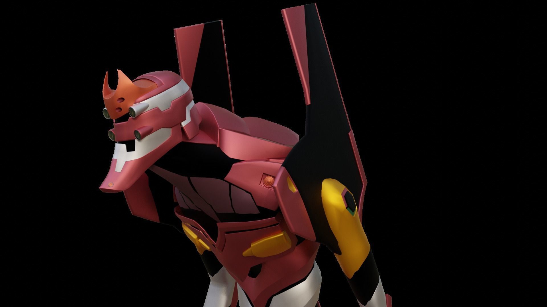Rigged EVA 02 Unit Neon Genesis Evangelion Low-poly Low-poly 3D model_39