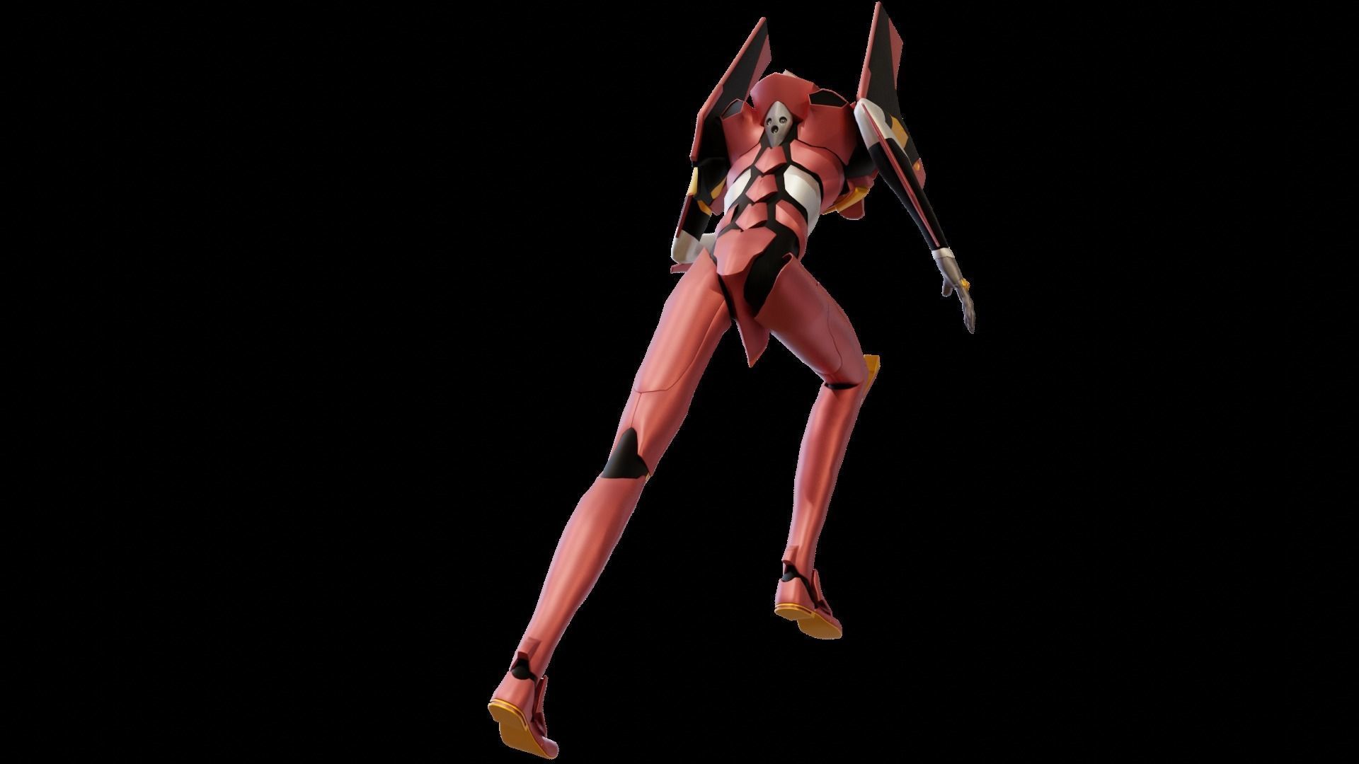 Rigged EVA 02 Unit Neon Genesis Evangelion Low-poly Low-poly 3D model_23