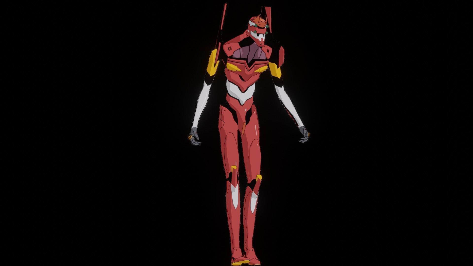 Rigged EVA 02 Unit Neon Genesis Evangelion Low-poly Low-poly 3D model_34