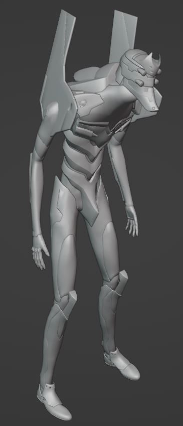 Rigged EVA 02 Unit Neon Genesis Evangelion Low-poly Low-poly 3D model_33