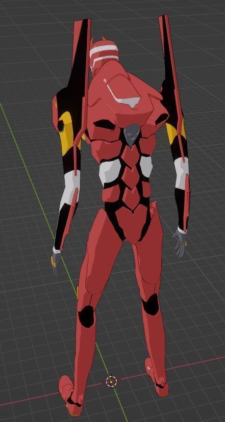 Rigged EVA 02 Unit Neon Genesis Evangelion Low-poly Low-poly 3D model_30