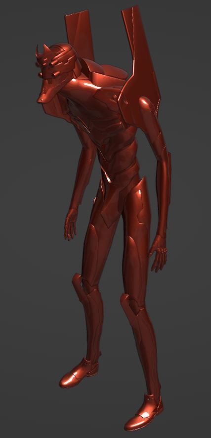 Rigged EVA 02 Unit Neon Genesis Evangelion Low-poly Low-poly 3D model_28