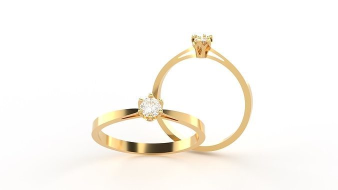 Ring Solitaire Stone 3 mm 3D print model