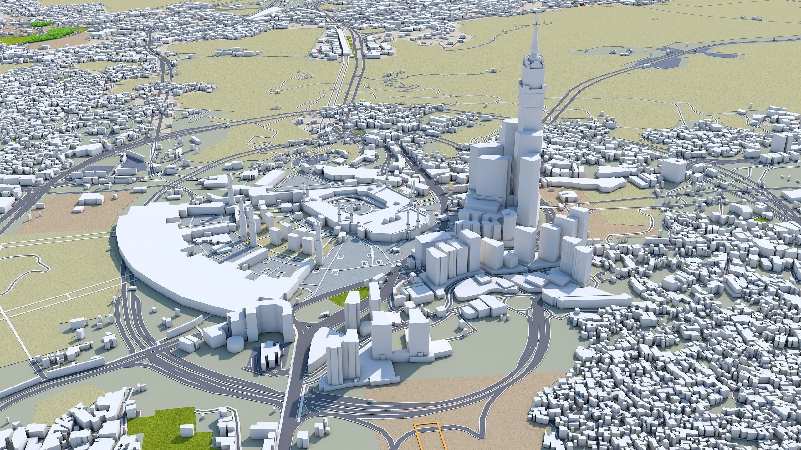 Mecca Downtown Saudi Arabia Low-poly 3D model_6