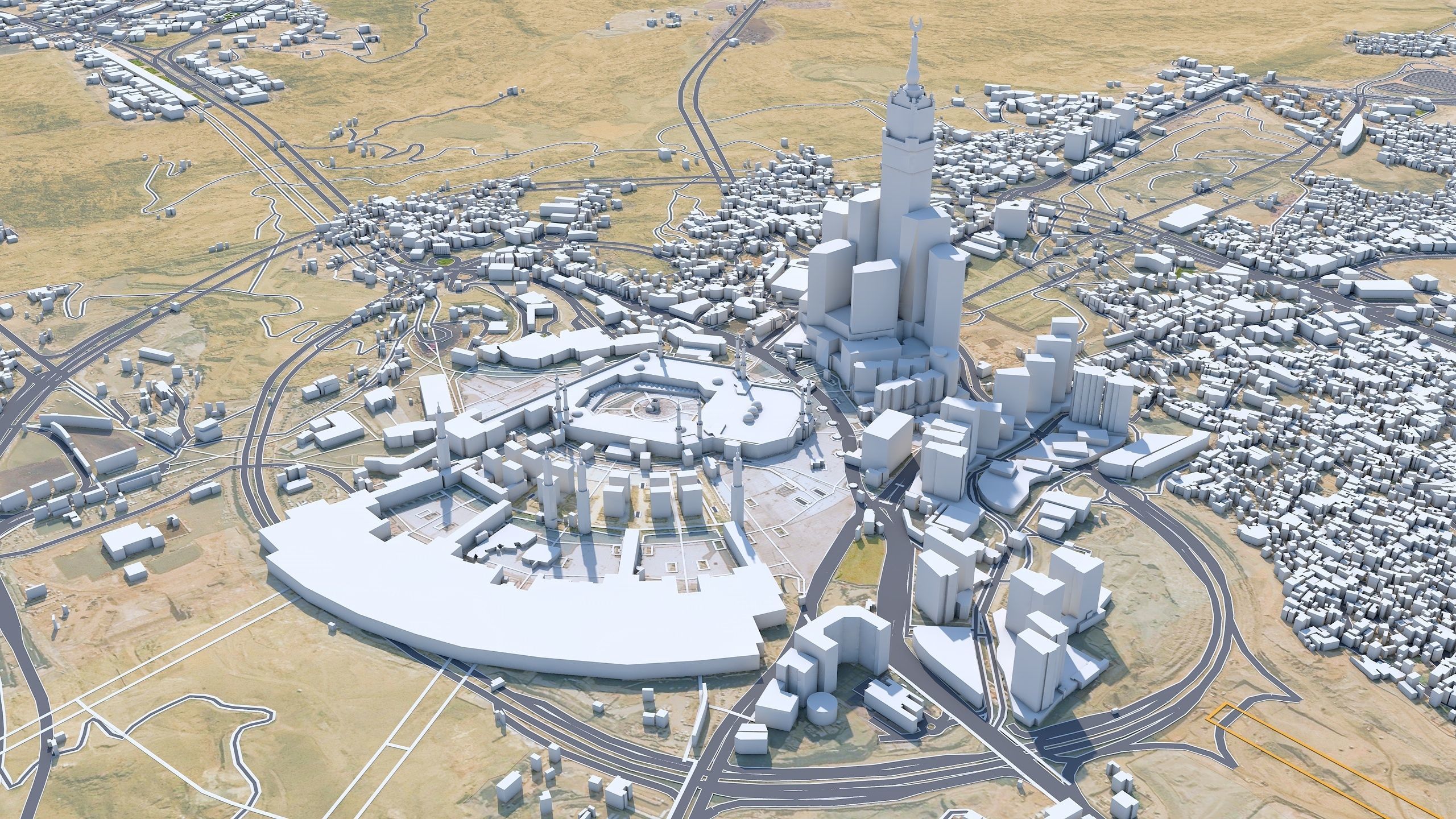 Mecca Downtown Saudi Arabia Low-poly 3D model_1