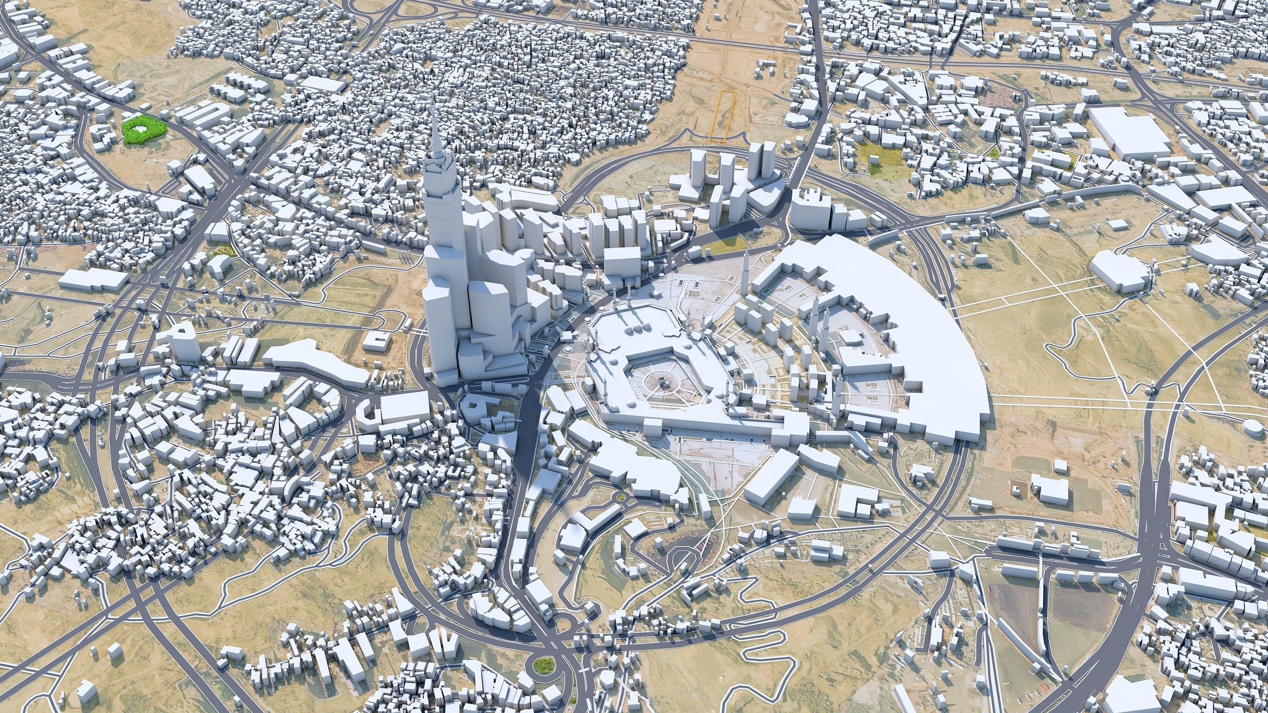Mecca Downtown Saudi Arabia Low-poly 3D model_3