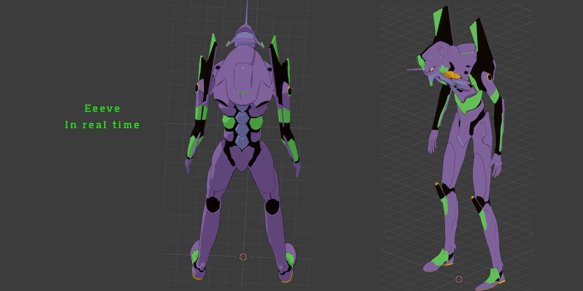 Rigged EVA 01 plus EVA 02 from Neon Genesis Evangelion 3D Model Collection_12