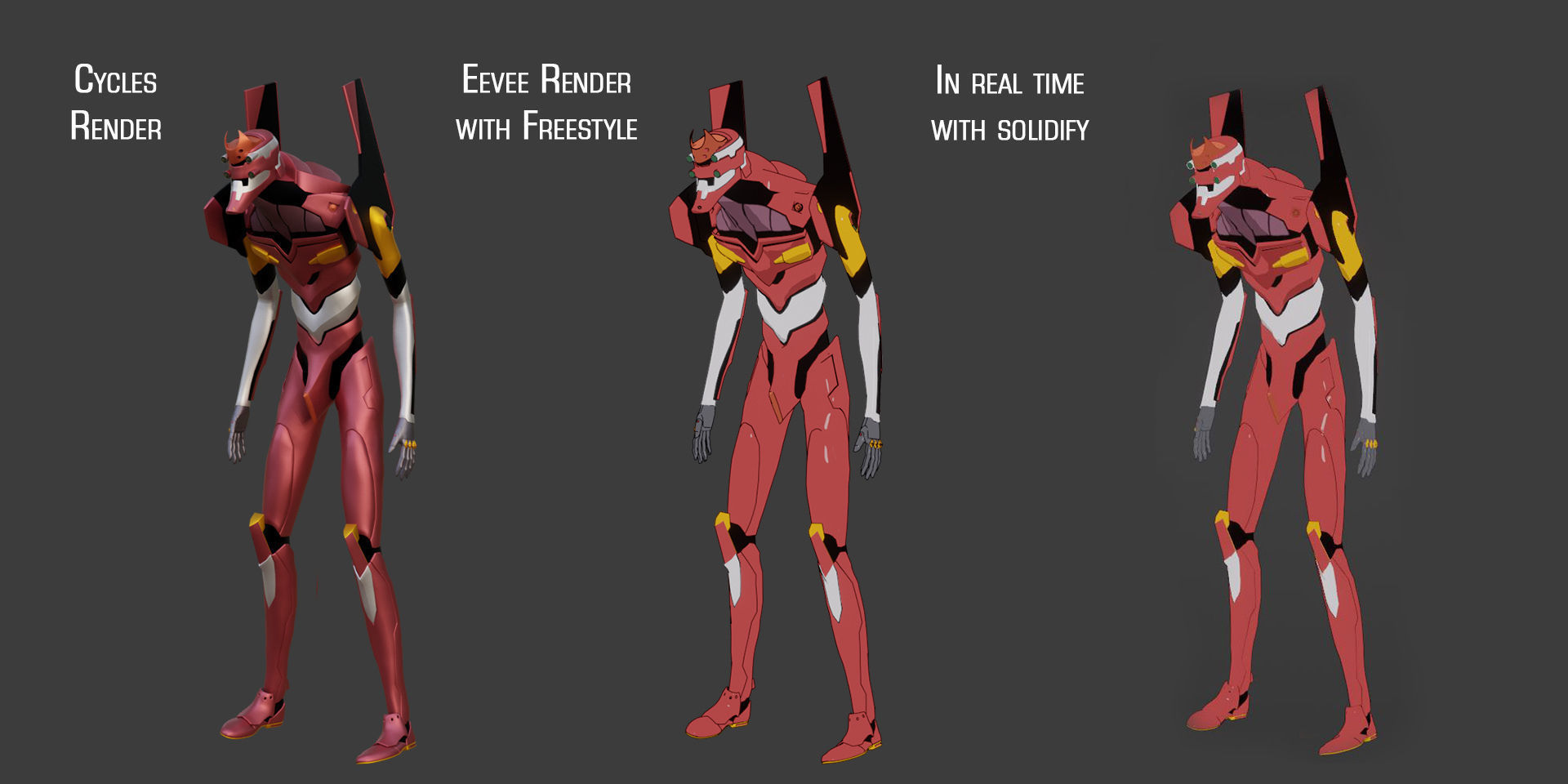 Rigged EVA 01 plus EVA 02 from Neon Genesis Evangelion 3D Model Collection_6