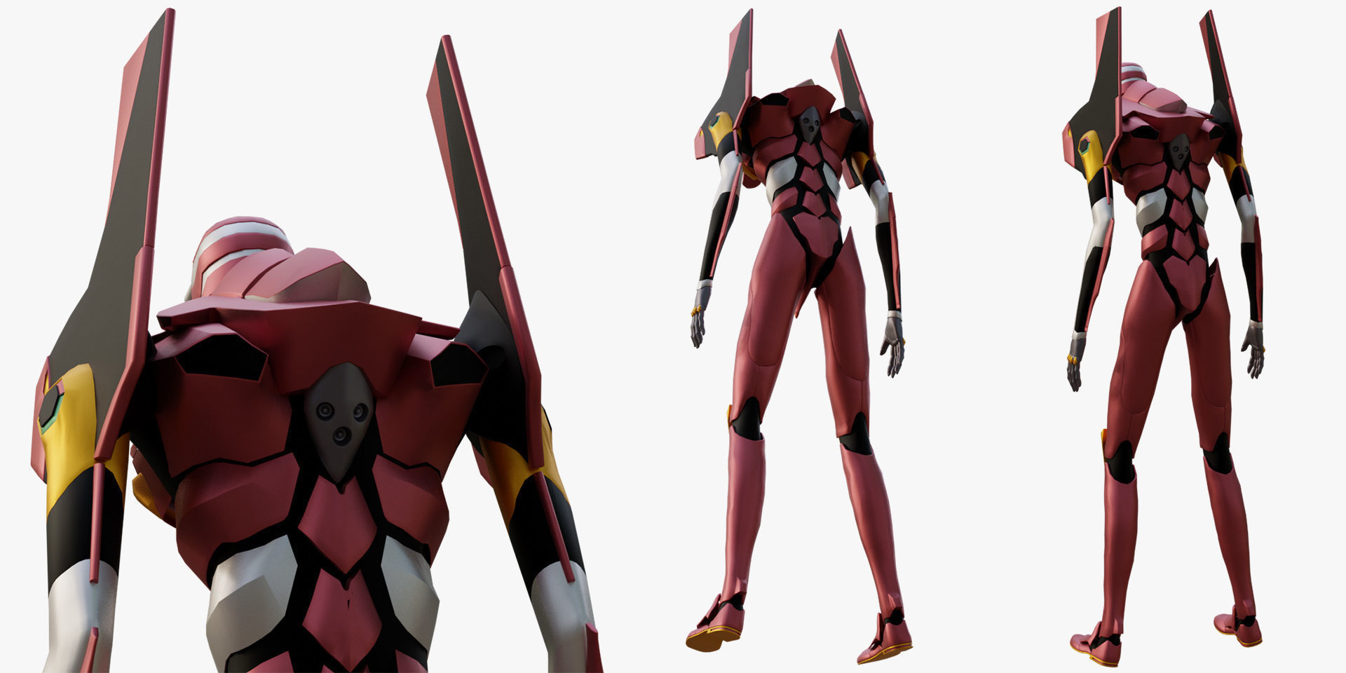 Rigged EVA 01 plus EVA 02 from Neon Genesis Evangelion 3D Model Collection_25