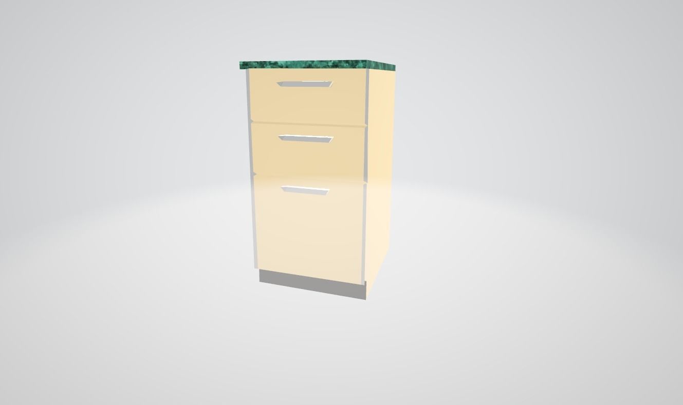 Kitchen Cabinet Low-poly 3D model_1