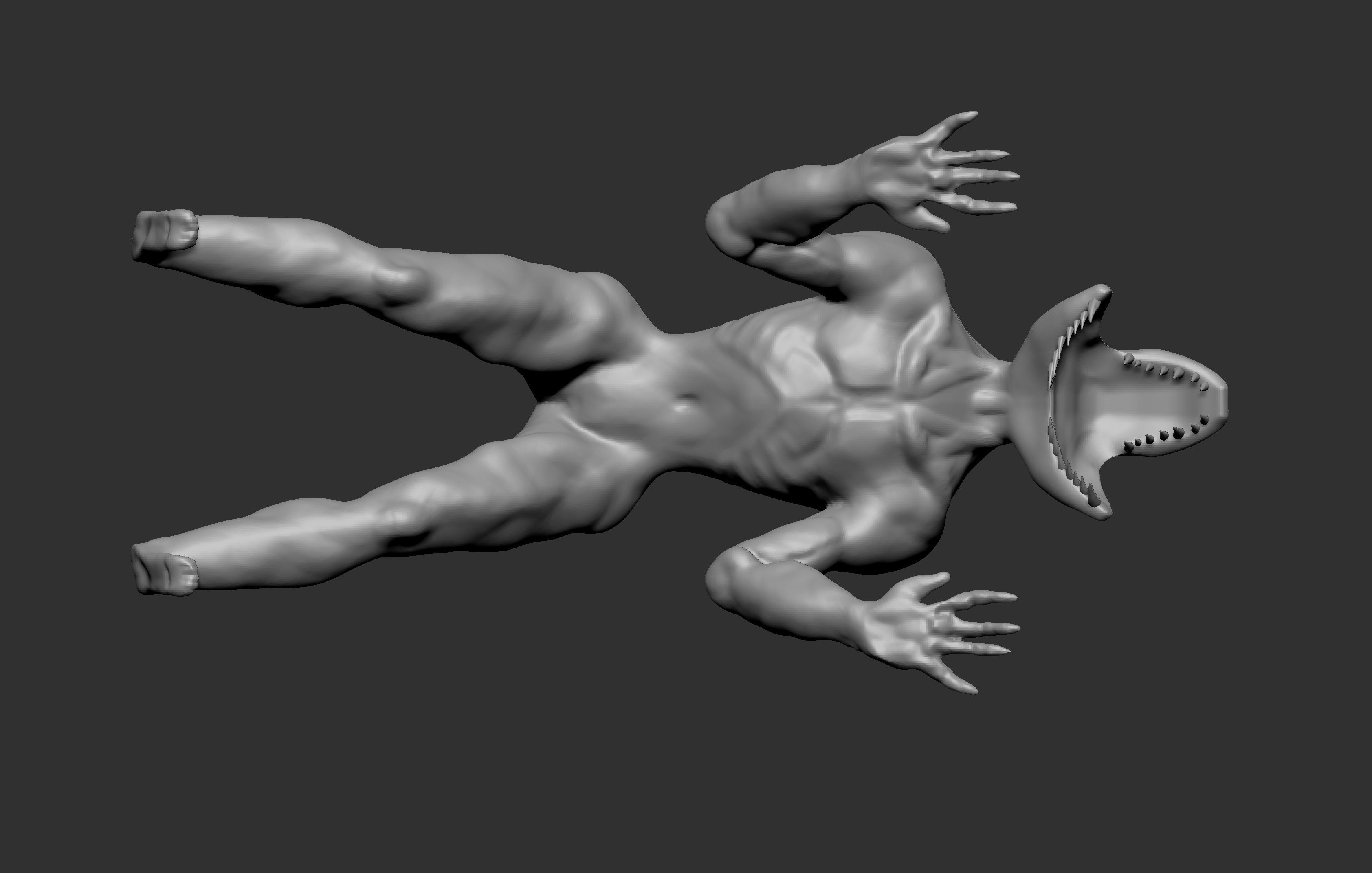 Monster 1 man lying 3D model_4