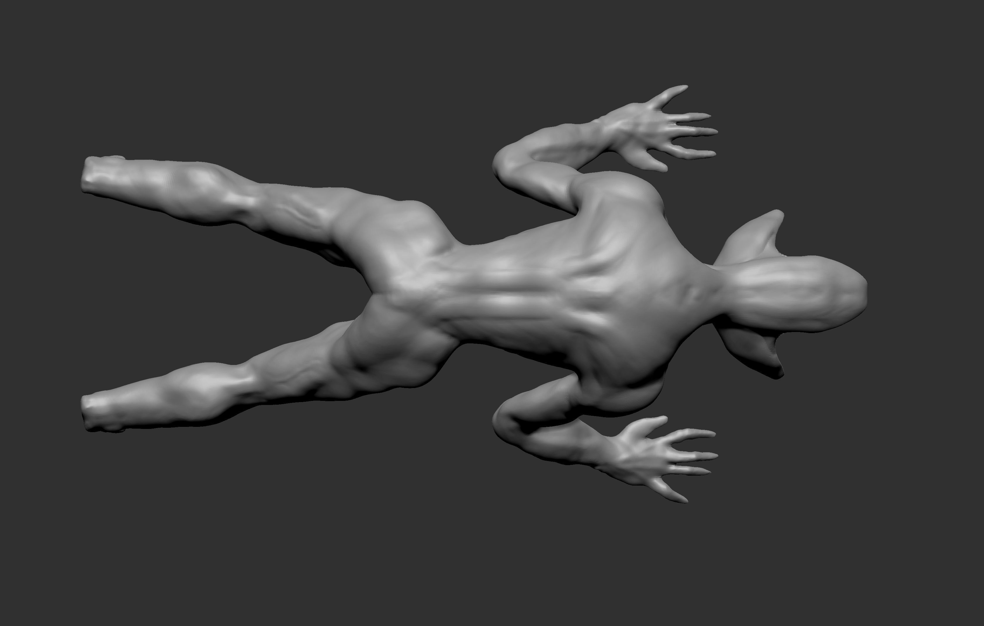 Monster 1 man lying 3D model_3