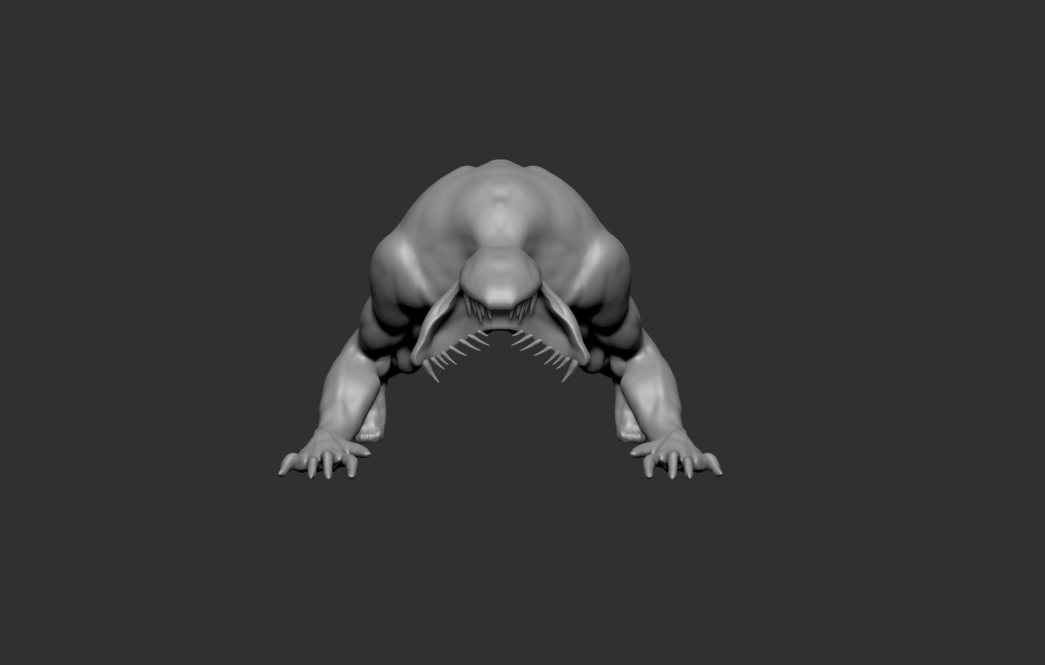 Monster 1 man lying 3D model_2