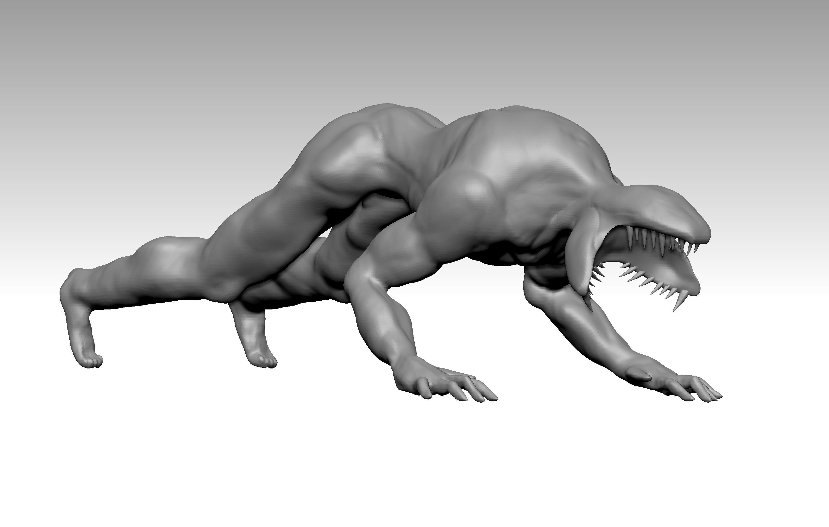 Monster 1 man lying 3D model_5