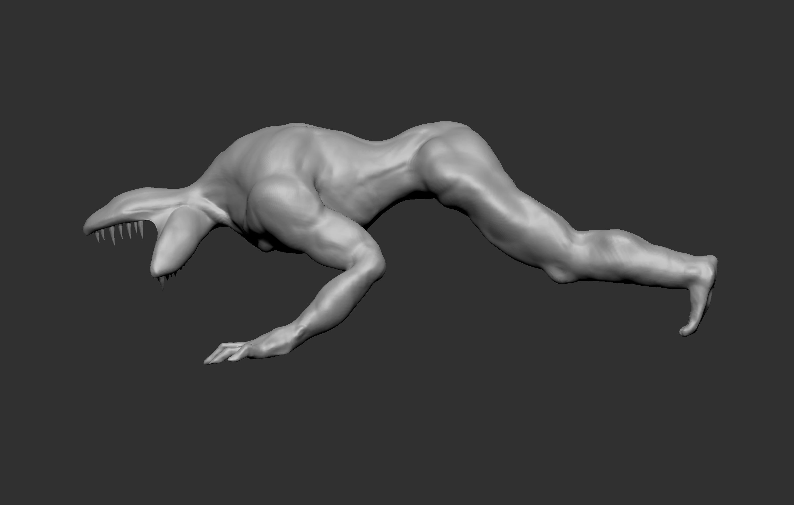 Monster 1 man lying 3D model_7