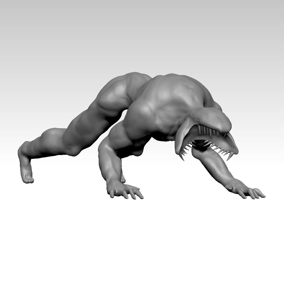 Monster 1 man lying 3D model_6