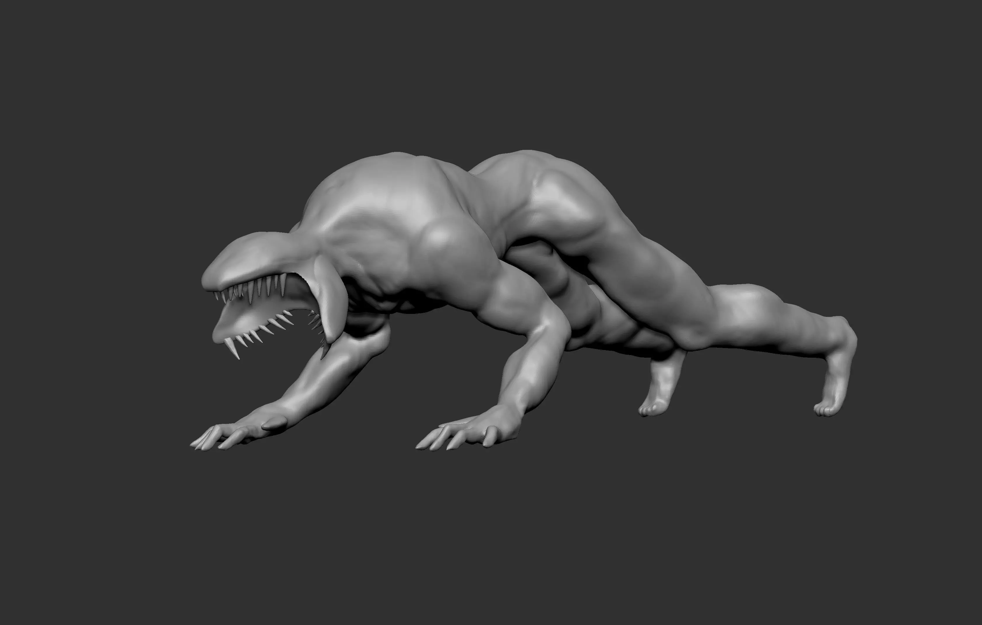 Monster 1 man lying 3D model_0