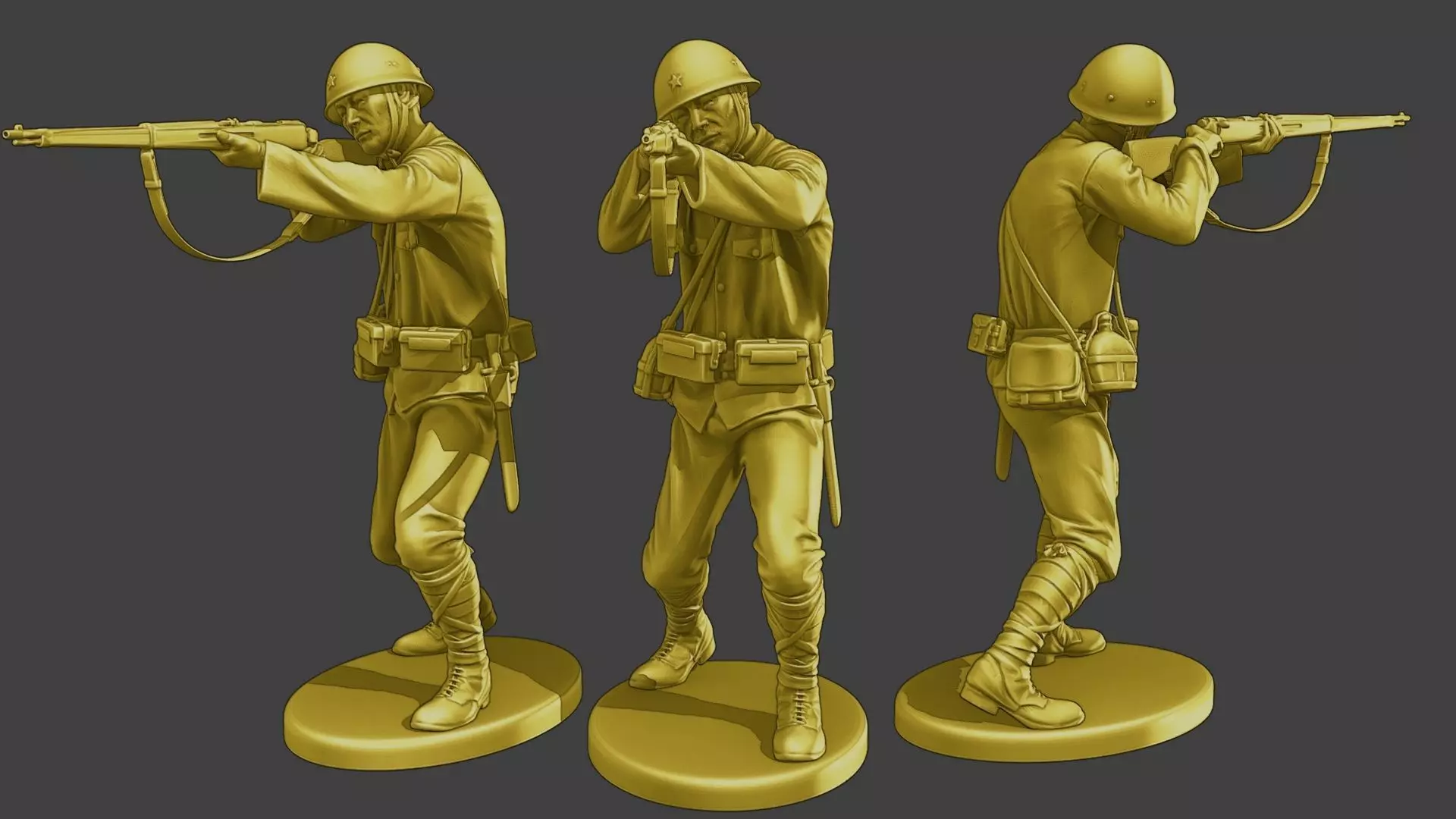 Japanese soldier ww2 Shoot Stand J2 3D print model_0