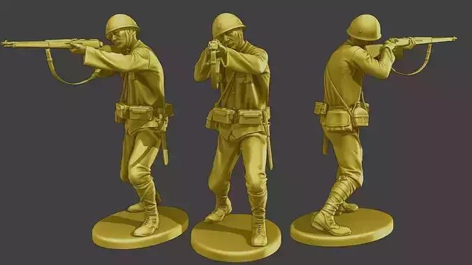 Japanese soldier ww2 Shoot Stand J2 3D print model