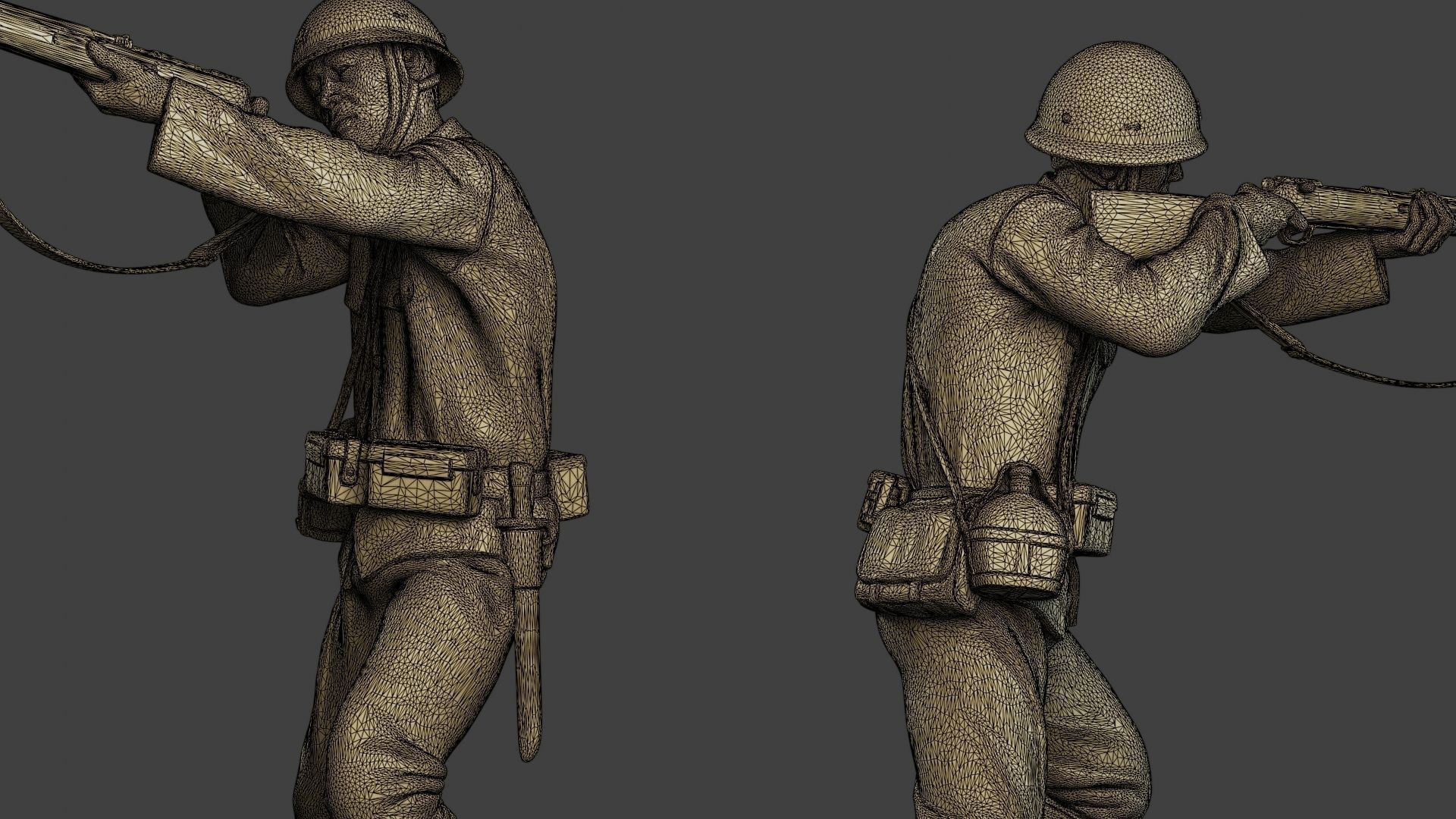 Japanese soldier ww2 Shoot Stand J2 3D print model_12