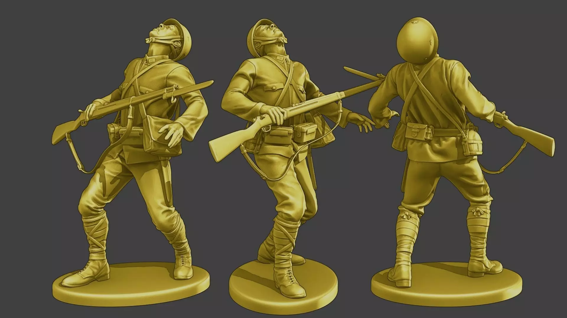 Japanese soldier ww2 Shooted J2 3D print model_0