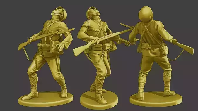Japanese soldier ww2 Shooted J2 3D print model